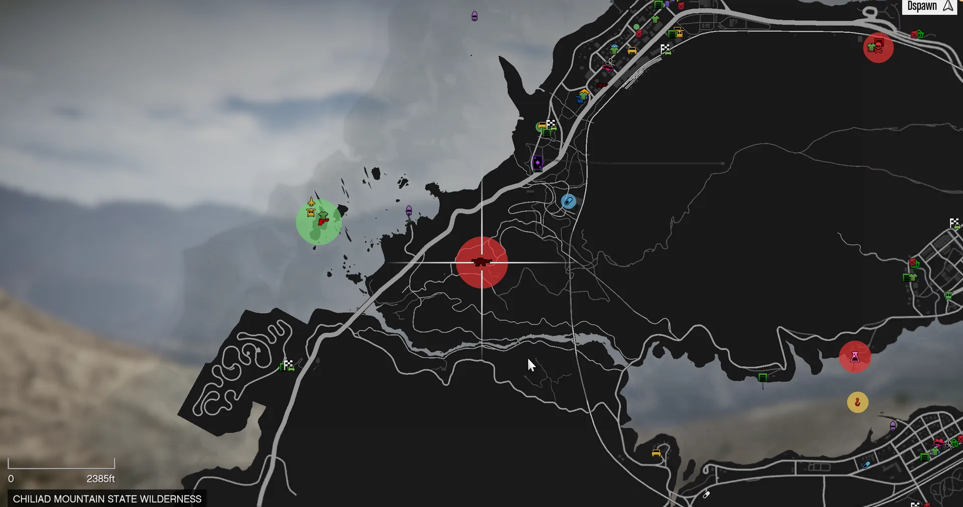 Example of a red zone on the map