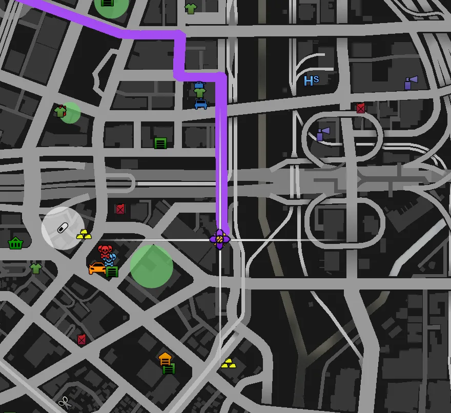 If you press the hotkey ESC there will be a waypoint on your GPS directing to the AA garage.