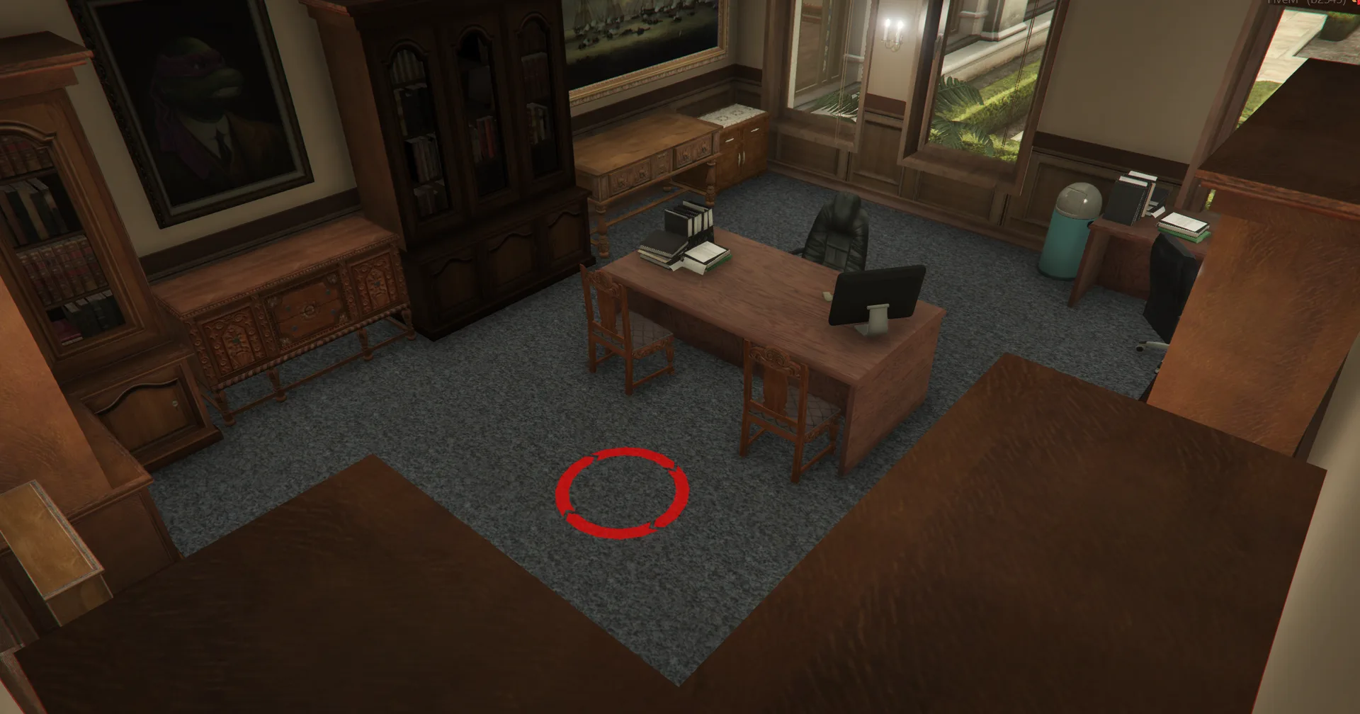 3. Find the licenses shop room and press E on the red circle to purchase any license